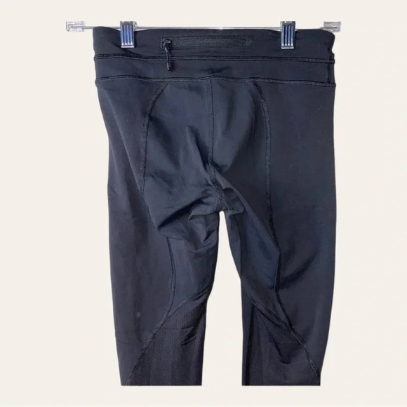 LULULEMON PACE RIVAL CROP MESH PANEL BLACK SIZE 4 IN GOOD CONDITION - Picture 5 of 9